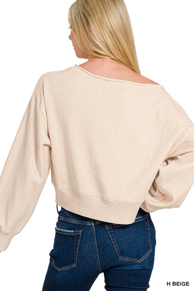 Wide Neck Sweatshirt