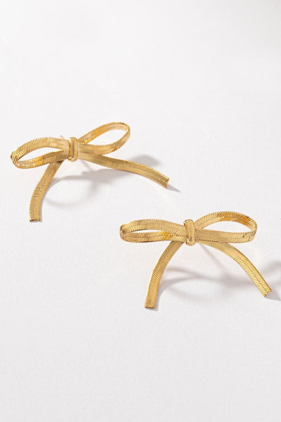 Bow Herringbone Bracelet & Earring Set