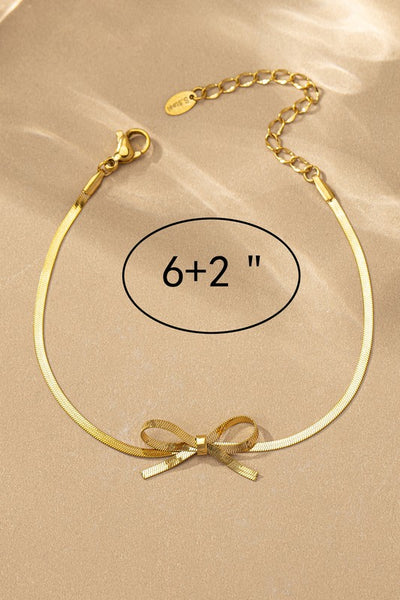 Bow Herringbone Bracelet & Earring Set