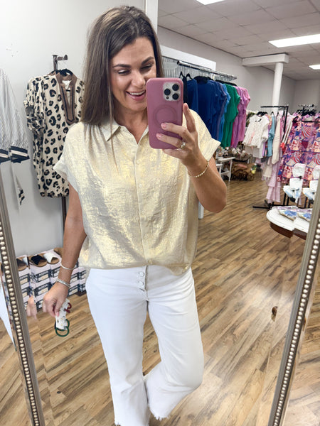 Button Metallic Top