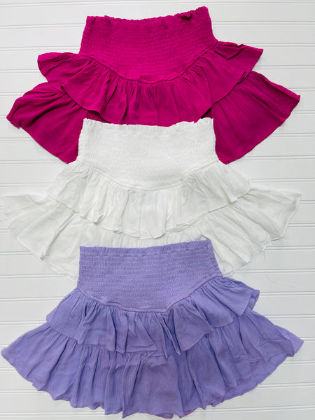 Smocked Ruffle Skort